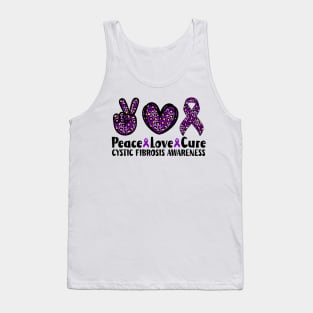 Peace Love Cure Cystic Fibrosis Awareness Tank Top